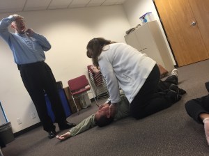 George tells students how to maintain an open airway.